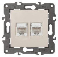 ЭРА 14 Elegance мех. роз. СУ 2хRJ45, сл.кость 14-3108-02 автоклеммы 4148