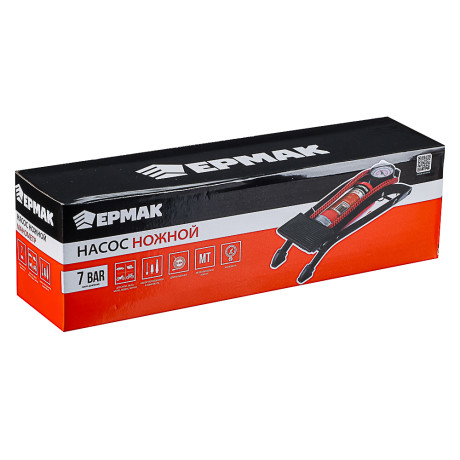 ЕРМАК Насос ножной, манометр, 55x120мм, Стандарт