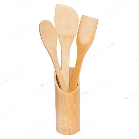 Лопатка бамбук 3шт. в бамбук.стакане NA716-B (100)