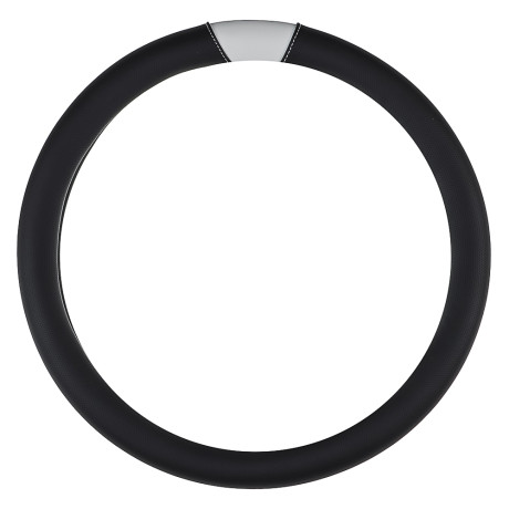 ЕРМАК Оплетка руля, черный, белая вставка, размер М, искусственная кожа