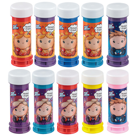 BY Русские Супергерои Мыльные пузыри, 60мл, мыльный раствор, пластик, 6 дизайнов