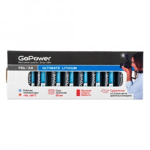 Э/п GoPower FR6 AA BOX10 Lithium 1.5V (10/400)
