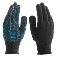 Перчатки хлопкоэфирные плюшевые, ПВХ &quot;Точка&quot;, 7 кл, 55 гр Сибртех