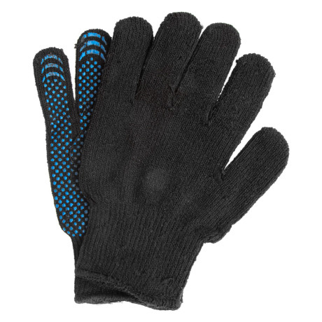 Перчатки хлопкоэфирные плюшевые, ПВХ "Точка", 7 кл, 55 гр Сибртех