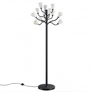 ODEON LIGHT 5090/12F MODERN ODL25 561 черн. мат./белый/фарфор Торшер G4 LED 12x5W GARDI