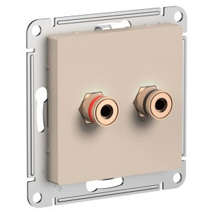 Systeme Electric AtlasDesign мех. роз. аудио х2 СУ 1 мест. песочный ATN001287 (5!)