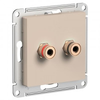 Systeme Electric AtlasDesign мех. роз. аудио х2 СУ 1 мест. песочный ATN001287 (5!)