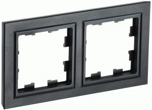 IEK BRITE Рамка СУ 2 мест. РУ-2-БрЧ черный BR-M22-K02