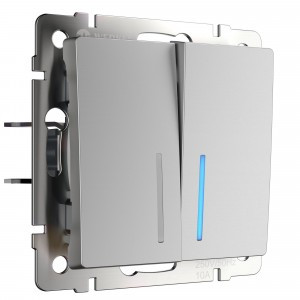 Werkel мех. выкл. СУ 2 кл. 10A проходной (инд.) (серебрян.) ( a029827)W1122106 a051524