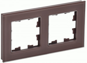 IEK BRITE Рамка СУ 2 мест. РУ-2-2-БрТБ стекло бронза BR-M22-G-K45