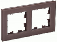 IEK BRITE Рамка СУ 2 мест. РУ-2-2-БрТБ стекло бронза BR-M22-G-K45