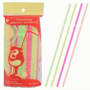 Трубочки для напитков гофрированные 21см, 100шт/уп, цена за уп (кратность 5шт!!!) YD13-151 Мультидом