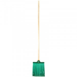 Метла плоская распушенная синтет,ворс 27см,черенок(резьба евро,d=2,2см,120см,дерево),360674/ Vega