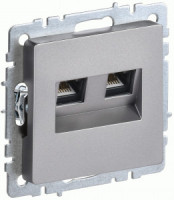IEK BRITE мех. роз. компьют. СУ 2 мест. сталь (RJ45) РК11-2-БрС BR-K20-2-K46