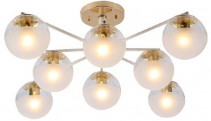 Rivoli люстра Umbra 3129-308 8хE27 40W золото, белый, белый, прозрачный770х770х270 54865