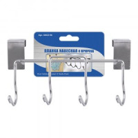 Планка 4 крючка, навесная, 18см (кратность 6шт!!!), сталь/хром проволока AN52-94 Мультидом
