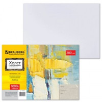 Холст грунт. на картоне BRAUBERG 25х35 см, 100% хлопок, мелкое зерно, 190620