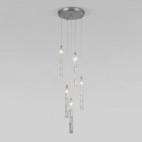 Eurosvet св-к подвесной  G4 5x3 Вт 250х250х1500 металл прозрачный/хром Lynn 50381/5 a057391