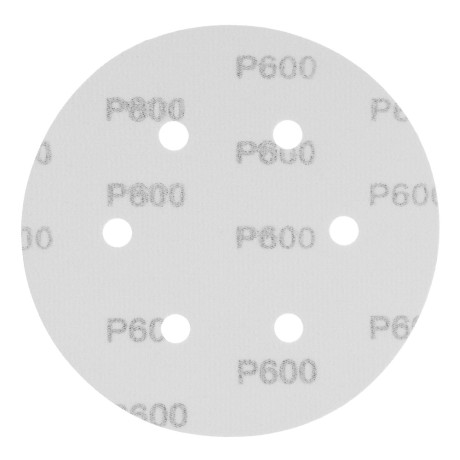 Круг абразивный на ворсовой подложке под "липучку", перфорированный, P 600, 150 мм, 5 шт Matrix