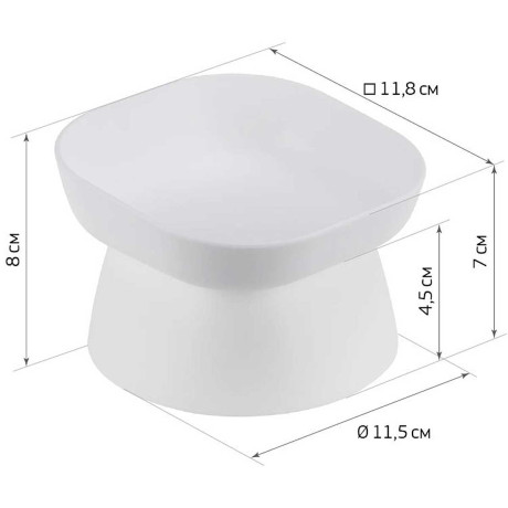 Миска для животных КВАДРО 0,2 л Белый М1807 х12