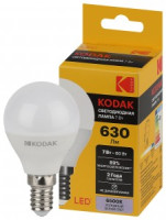 KODAK шар P45 E14 7W(630lm) 6000K 6K 80х45 170-265В P45-7W-865-E14 2 года 57613