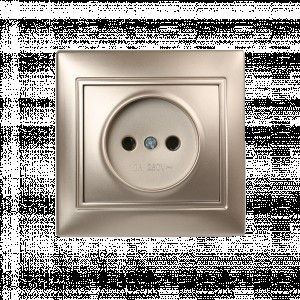 Smartbuy Венера роз. СУ 1-местная без заземления 10А шампань,  (SBE-01c-10-S1-N-c)