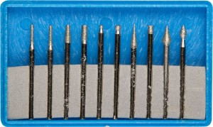 Набор ЗУБР "ЭКСПЕРТ" Мини-насадки с алмазным напылением в пластиковом боксе, P 180, хвостовик d 3мм,