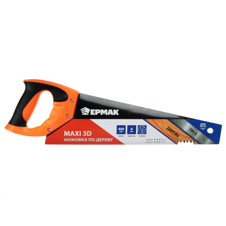 ЕРМАК Ножовка по дереву MAXI 3D 400мм