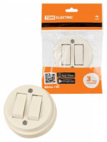 TDM Ретро выкл. ОУ 2 кл. 10А пластик, сл.кость (20!) SQ1806-0510