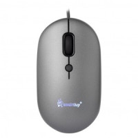 Мышь проводная бесшумная с подсветкой Smartbuy 328 серый металлик (SBM328G)/40