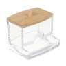 Органайзер для ватных палочек с бамбуковой крышкой ЮНИLOOK, PS, бамбук,  9х7,9х7см,  ВЗ24-28