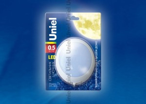 Uniel DTL-303 ночник 0.5W 3LED Круг/White, 220V, пластик, BL