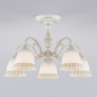 EUROSVET Люстра 5x60W 520х320 металл белый/белый с золотом/золото/белый Campina 60107/5