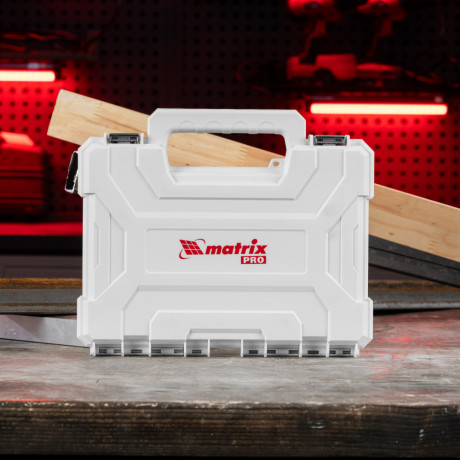 Набор сверл комбинированный, сверла по металлу 1-6.5 мм, бетону 4-8 мм, дереву 4-10 мм, перовые 16,22,25 мм, биты 20 шт, адаптер, головки 2 шт, зенковка, 50 предметов Pro Matrix