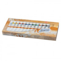 Краски масляные художественные &quot;Ладога&quot;, НАБОР 12 цветов по 18 мл, в тубах, 1241004