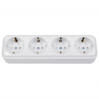 Bylectrica Вариант роз. 16А 4 мест. ОУ (земля) штор. (корп. ABS) белый РА16-0186