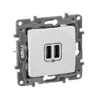 IEK ETIKA Розетка USB 2-ая белый 240В/5В 2400мА 672294