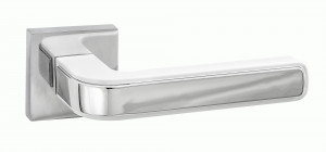 Ручка дверная компл.квадрат.основ. PUERTO Полента мат.супер белый/хром блест. INAL 539-03 MSW/CP