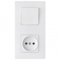 Bylectrica Мастер блок (роз. 16А + 1 кл. выкл. 10А) СУ, белый (корп. ABS) В-РЦ-7011