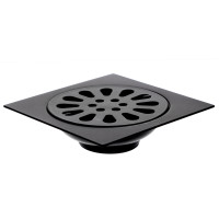 Трап 100х100 мм, вертикальный, с защит. от запахов, внеш/внутр d=40/37 мм, нержав. сталь, черный