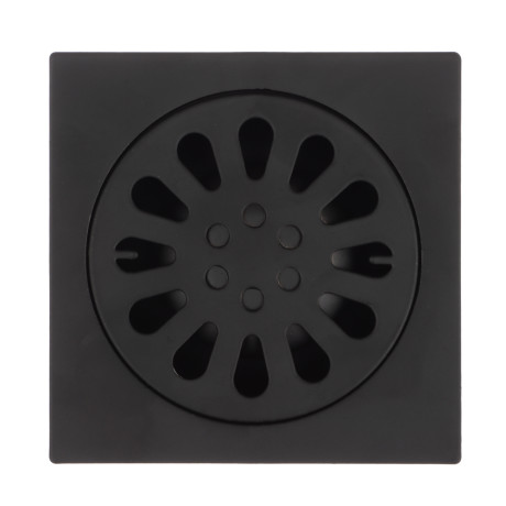 Трап 100х100 мм, вертикальный, с защит. от запахов, внеш/внутр d=40/37 мм, нержав. сталь, черный