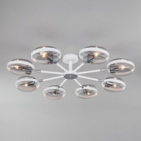 Eurosvet св-к потолоч. E14 8x60 Вт 915х915х185 металл белый/хром/дымчатый Gallo 70121/8 a052339