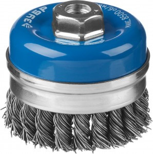 ЗУБР "ПРОФЕССИОНАЛ". Щетка чашечная усиленная д/УШМ, плетен пучки стальной проволоки 0,8мм, 80ммхМ14