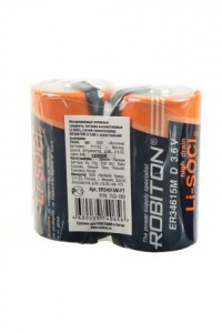 Э/п Robiton литий-тионилхлорид LiSOCl2 ER34615M-FT 3.6V R20 высокоток.,лепест. выводы SR2 (2!),15708