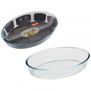 Форма д/выпечки CRISTALLINO овал 3л, 35*24,2*6,5см(кратно 6шт!!!) боросиликат.стекло 5565 Mallony