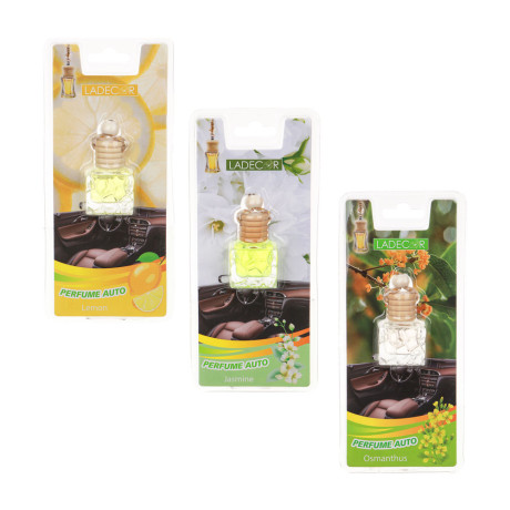 LADECОR Ароматизатор на подвесе, в декоративном флаконе, лимон, жасмин, османтус