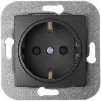 Bylectrica УЮТ мех. розетки земля со шторками, черный графит, (РС16-532 черный графит)