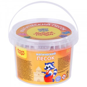 Песок для лепки Мульти-Пульти "Магический песок", желтый, 500г, 2 формочки Арт.250503