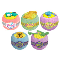 Шипучая соль для ванн Чаша с пеной и игрушкой &quot;Happiki&quot;, 3 вида, 130г