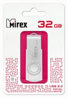Флэш-диск USB 32 ГБ  Mirex SWIVEL WHITE 32GB  (ecopack)